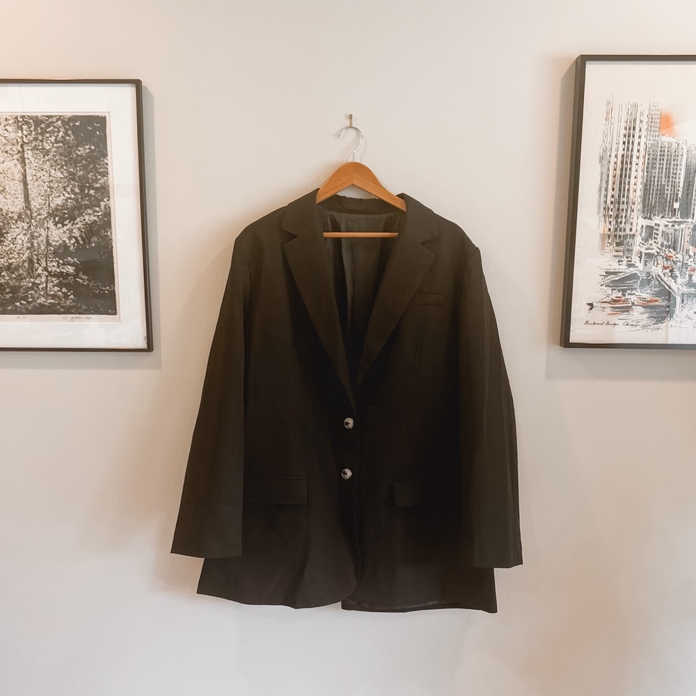Amazon Oversized Black Double Breasted Blazer/Blazer Dress Size XL